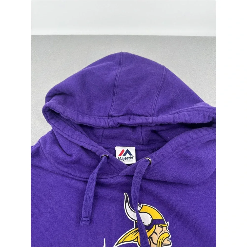 Vintage 90s‎ Y2K Minnesota Vikings NFL Hoodie Men's 4XL Purple Majestic Boxy Fit